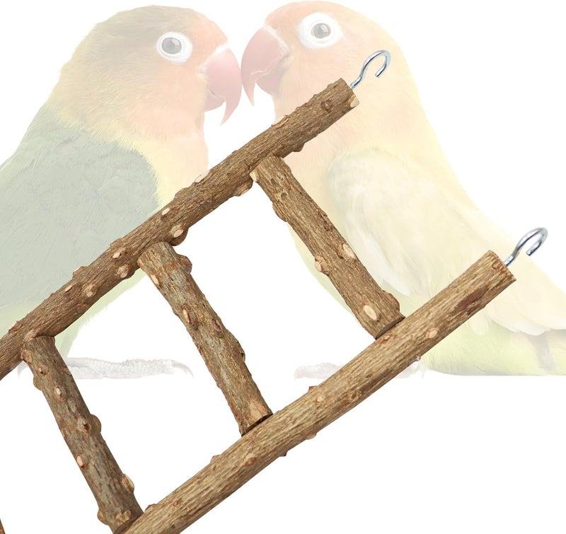 Neeenn Natural Pepper Wood Parrot Ladder - Bird Climbing & Chewing Toy, Cage Accessory for Parrots, Parakeets, Cockatiels - Image 5